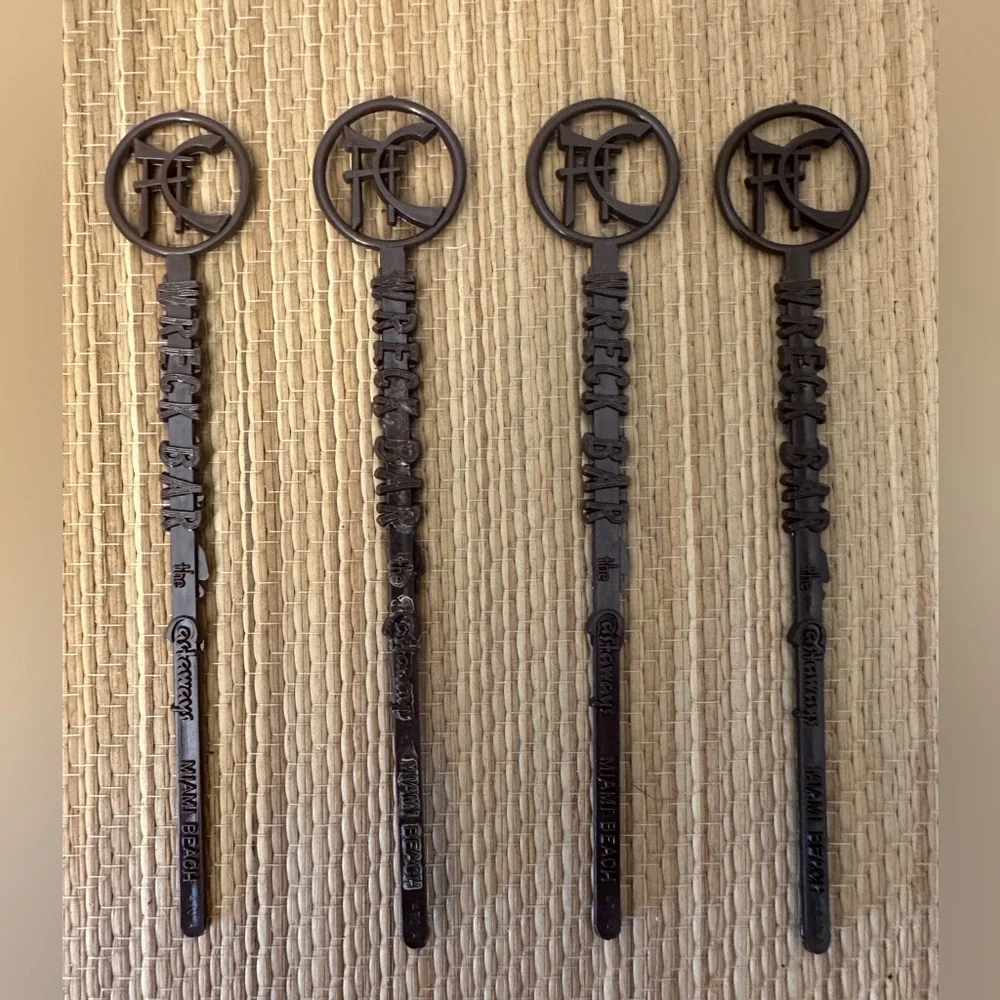 Vintage Swizzle Sticks Set Of 4 Wreck Bar the Castaways Miami Beach